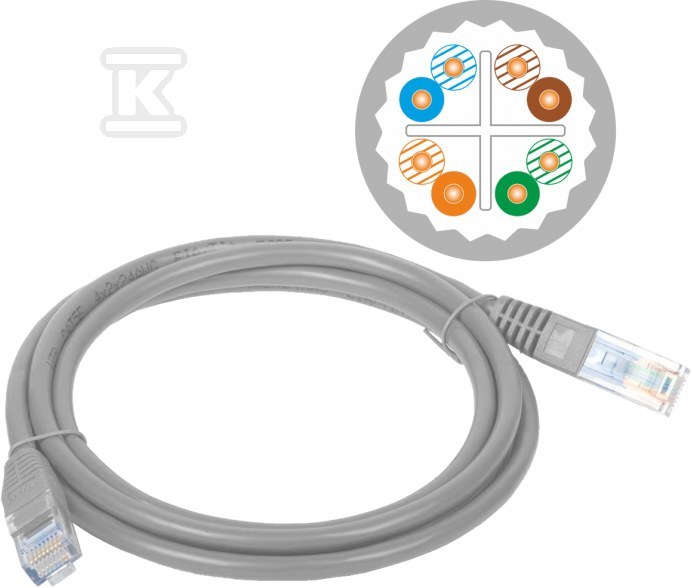 Patchcord U/UTP kat.6A LSOH 1,0m šedý - KKU6ASZA1.0